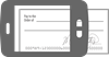 Graphic of smart phone in landscape view taking a picture of a paper check