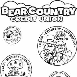 Berenstain Bears Activities 04 - Coloring Page Coins