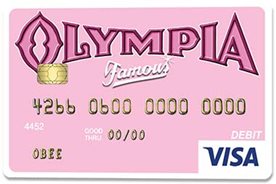 Pink Credit Card Debit Card with Olympia Beer logo