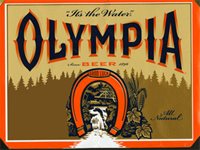 Orange and Blue olympia Beer Logo