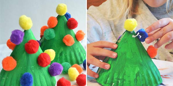 Paper plate Christmas trees