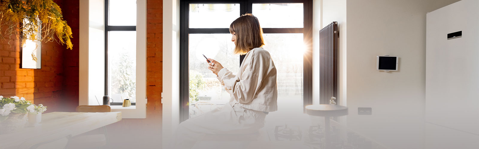 Woman using Mobile Banking