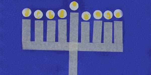 Masking tape menorah