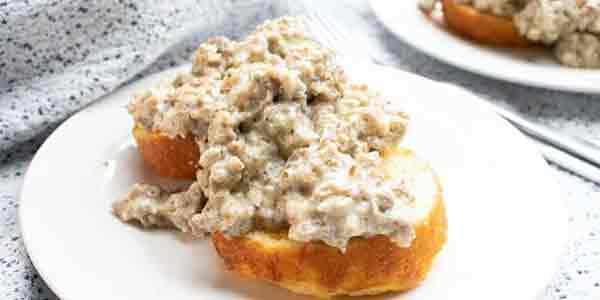 Keto Sausage, Biscuits and Gravy