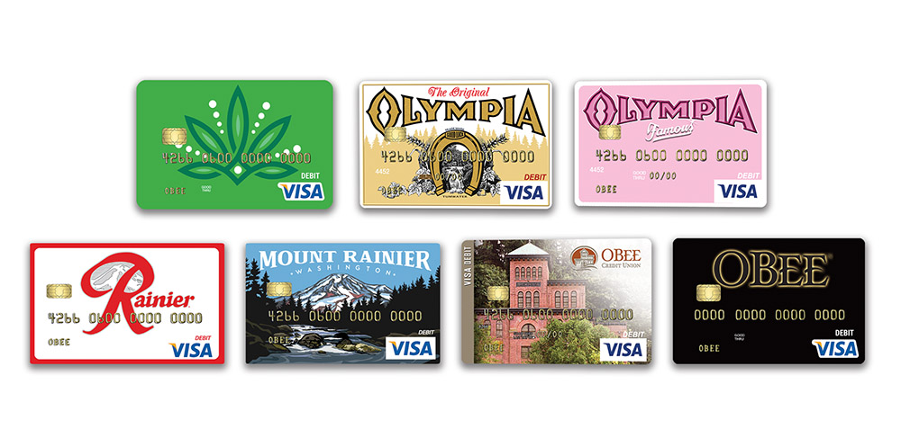 Iconic Olympia Beer Debit Cards, Rainier Debit Card, Olympia Brewery Debit Card, OBee Debit Cards