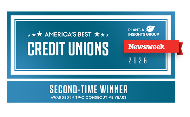 Best Credit Union in Washington State by Newsweek, Seattle Times, Showcase Magazine, and Forbes