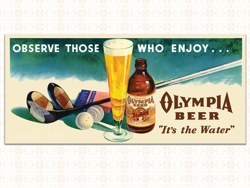 Olympia Beer Ad - Golf - Olympia Brewery Backgrounds